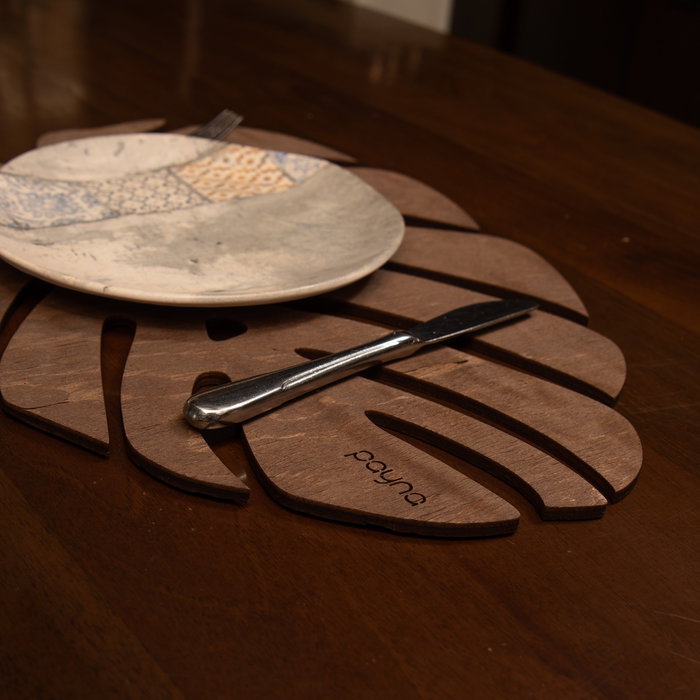 Hermia Monstera - Wenge Juego de 6 Salvamanteles de Madera